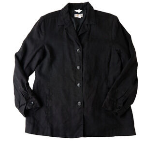 Talbots Coat Jacket Womens 14 Irish Linen Lagenlook Minamalist Travel Classic